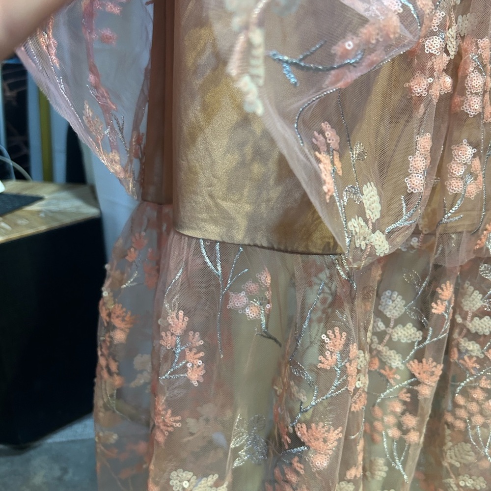 Self-Portrait Pink Floral Midi Dress - Picture 5 of 12